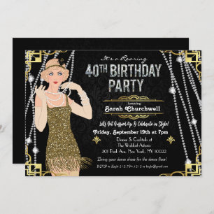 Convite Excelente de Gatsby Flapper Girl