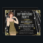Convite Excelente de Gatsby Flapper Girl<br><div class="desc">Celebrar como fizeram nos anos vinte com nosso convite fabuloso e inspirado em Gatsby. Quer você esteja planejando uma festa de solteira ou uma festa de aniversário,  leve seu evento de volta no tempo para a fabulosa era da Arte Deco e uma vida esbanjada.</div>
