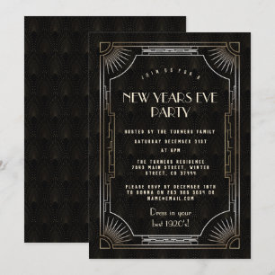 Convite Excelente Dourado de luxo Gatsby 20 anos Festa de 