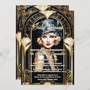 Convite Excelente Gatsby 1920, chic loira