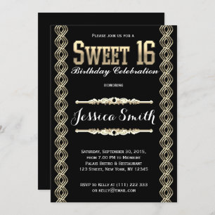 Convite Excelente Glamorous Gratsby Sweet 16 Convida