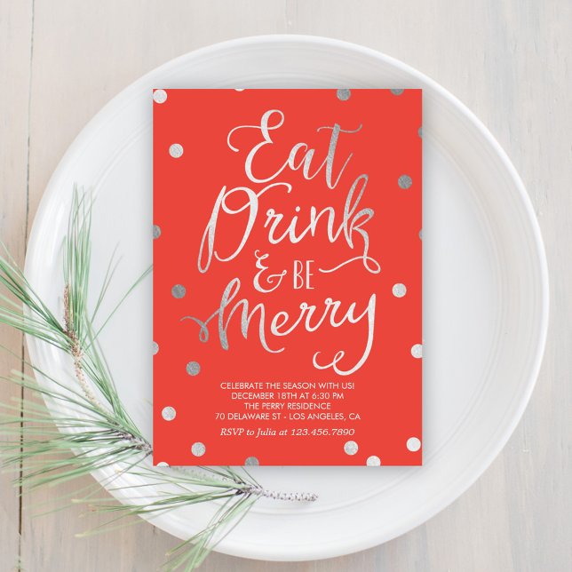 Convite Excelente Merriment Editable Color Holiday Party (Criador carregado)