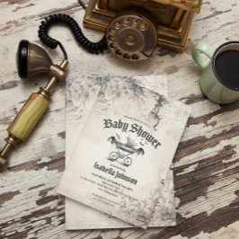 Convite exclusivo para Chás de fraldas Gótico e Vi