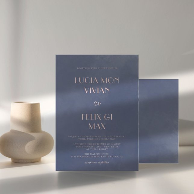 Convite Exemplo de Marinho Clássico Blue Smoke Casation (Criador carregado)