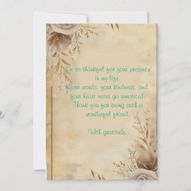 Convite exemplo de mensagem de gratidão (Frente)