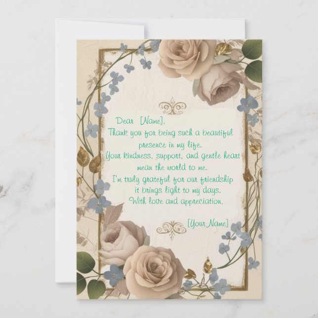 Convite exemplo de mensagem de gratidão para alguém que fo (Frente)