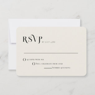 Convite Exemplo de RSVP de Casamento Minimalista