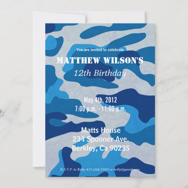 Convite Exército Camoflauge (Frente)