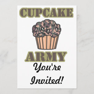 Convite Exército cupcake
