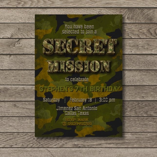 Convite Exército - Militar - Soldado - Garoto Aniversário (Criador carregado)