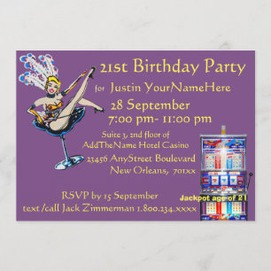 Convite Exibidora de Jackpot de Cassino Aniversário