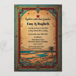 Convite Exotic Desert Oasis Wedding Invitation