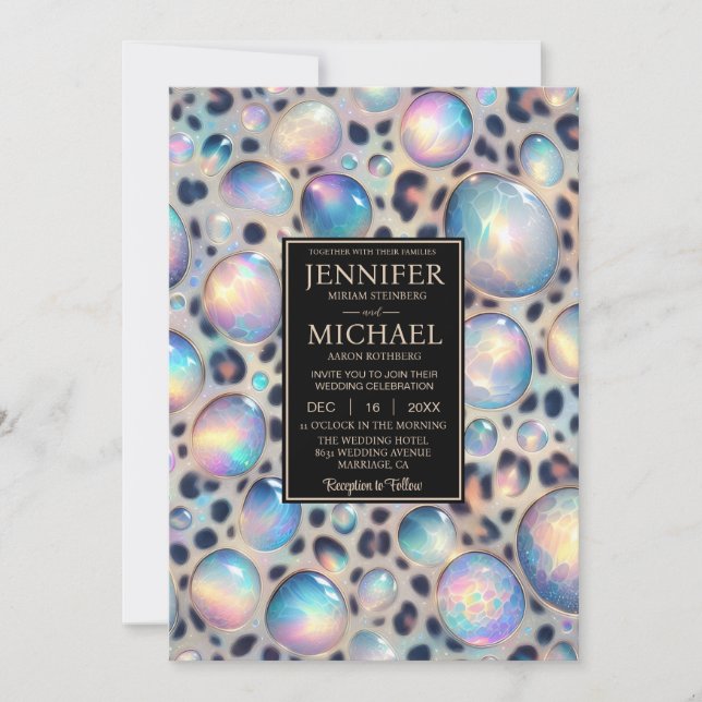 Convite Exotic Posh Wedding Invitation (Frente)