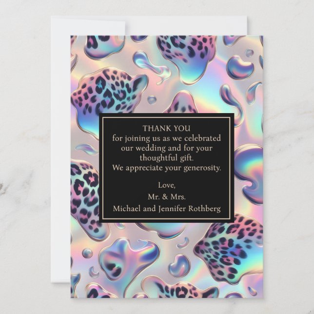 Convite Exotic Posh Wedding Pre-Filled Thank You Cards (Frente)