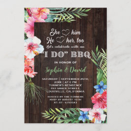 Convite Exótica Floral Tropical I DO CHURRASCO Noivado