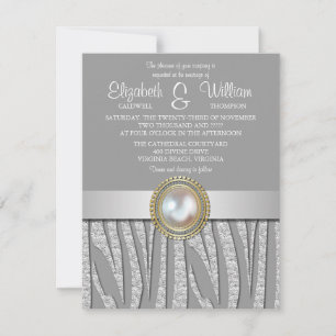 Convite Exótico de Casamento de Padrões de Silve