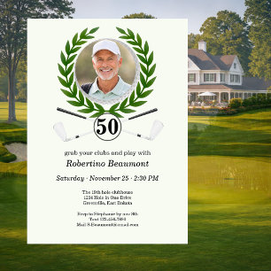 Convite Experiência de jogador com tema de golfe elegante 