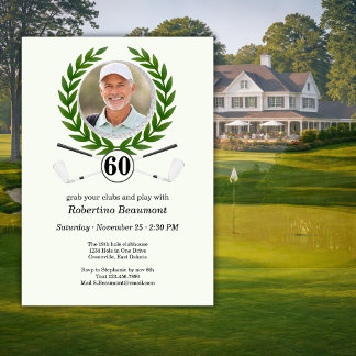 Convite Experiência de jogador com tema de golfe elegante