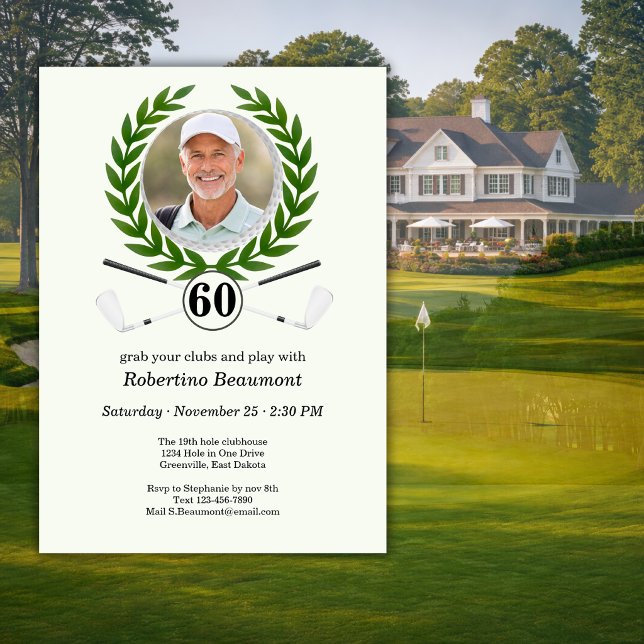 Convite Experiência de jogador com tema de golfe elegante  (Criador carregado)