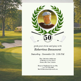 Convite Experiência de jogador com tema de golfe elegante 