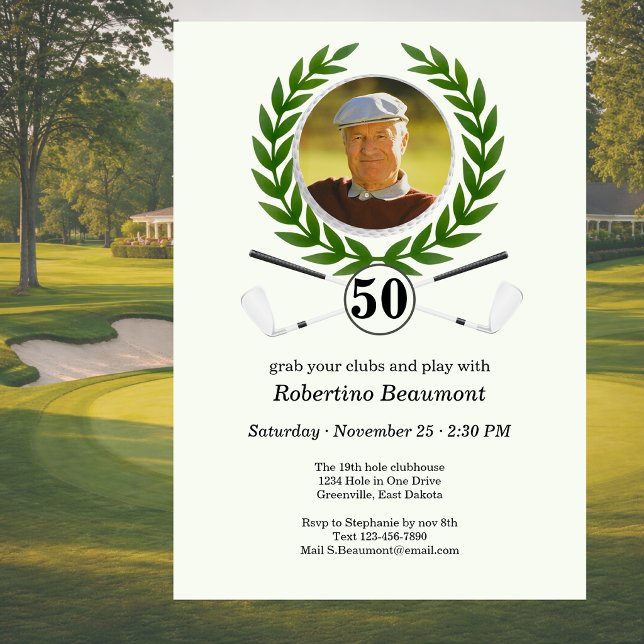 Convite Experiência de jogador com tema de golfe elegante  (Criador carregado)