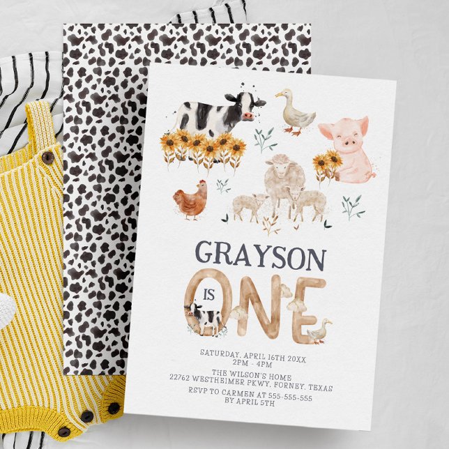 Convite Explorações Animais Aquarela primeiro aniversario  (Criador carregado)