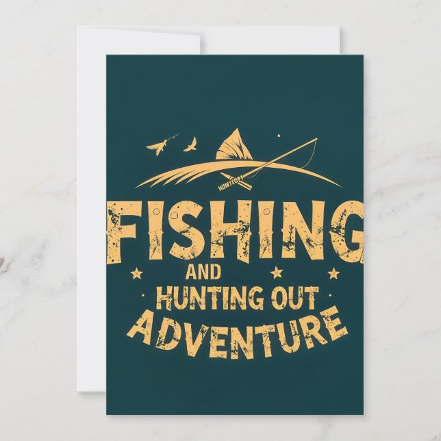 Convite Explorar o Excelente ao ar livre: pesca e caça (Frente)