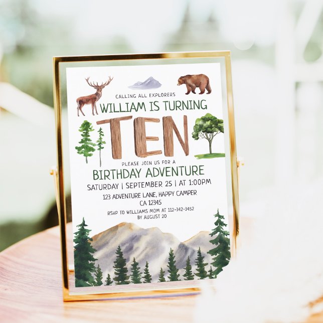Convite Explorer Adventure Boys 10º Aniversário (Criador carregado)