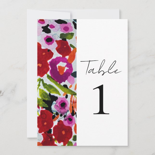 Convite Explosão de Cor Intensa Flores de Aquarela Desbota (Frente)