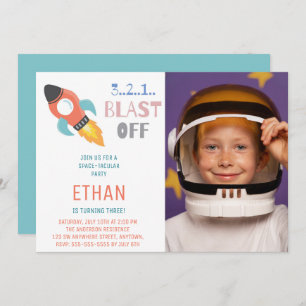 Convite Explosão! Foto de Aniversário do Navio do Foguete