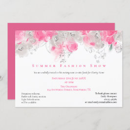 Convite Exposição de Moda de Verão Florestas Cinzas Rosa