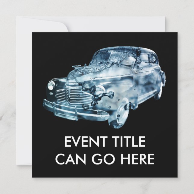 Convite exposição dupla de lavagem de automóveis (Frente)