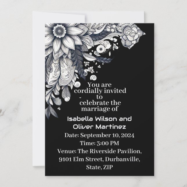 Convite expressão artística impressionista das flores do s (Frente)