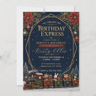 Convite Expresso de Aniversário de Noite de Inverno