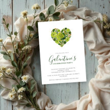 Exquisite Green Floral Heart Galentine's Day