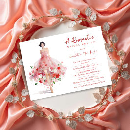 Convite Exquisite Pink Floral Tulle Model Bridal Shower