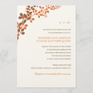 Convite Exquisite Vines (Bronze e Laranja)