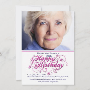 Convite extravagante da foto do aniversário