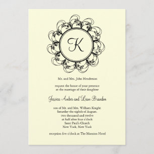 Convite extravagante do casamento do monograma