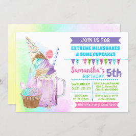 Convite Extreme milshakes sorvete bash unicorn