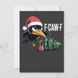 Convite F-caw-f Corvo Corvo de Natal Árvore de Natal Corvo