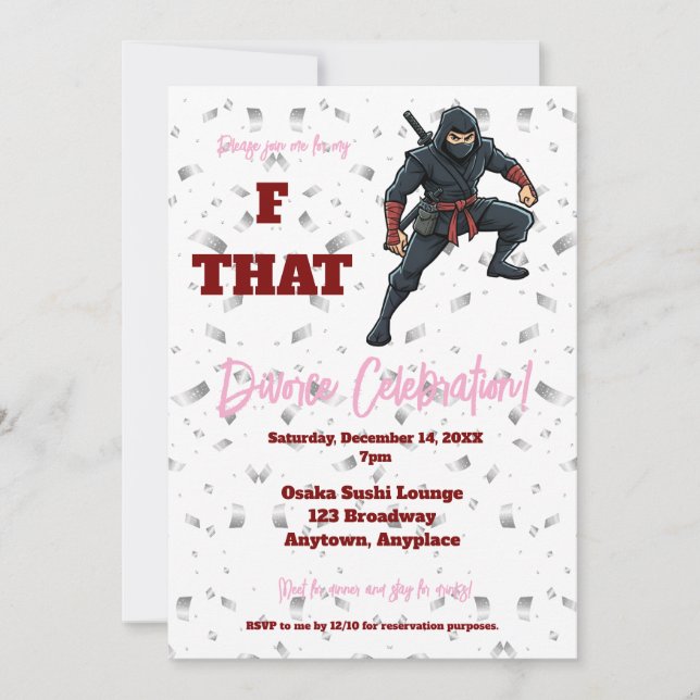 Convite F that Ninja Divorce Party (Frente)