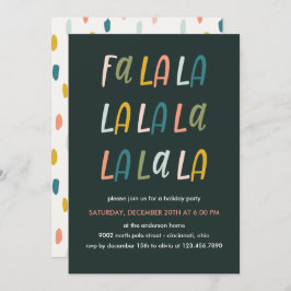 Convite Fa la la | Cor do Pastel | Festa de Natal de Féria