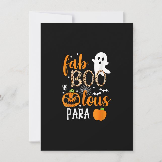 Convite Fab Boo Lous Para Funny Halloween Teaching (Frente)