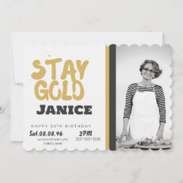 Convite Fabolous Dourado Golden 50º Personalizado