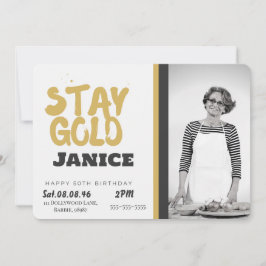 Convite Fabolous Dourado Golden 50º Personalizado
