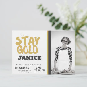 Convite Fabolous Dourado Golden 50º Personalizado