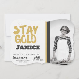 Convite Fabolous Dourado Golden 50º Personalizado