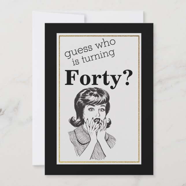 Convite Fábrica Engraçado do aniversário de 40 anos (Frente)