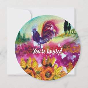 Convite FABRICANTES E Paisagem Rústica NEGRA ROOSTER